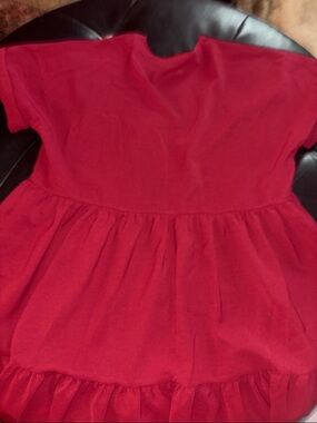 Wine Red Ruffled Short babydoll Dress